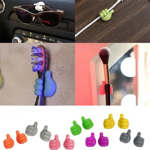 2PCS Thumb wall sticky silicone non-marking hook cable organ