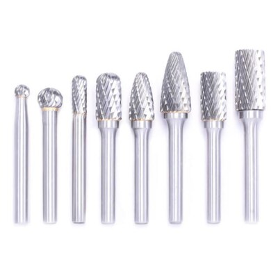 8pcs Cemented Carbide Rotary File Tungsten Carbide Carving P