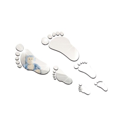 Acrylic Mirror Foot Sticker Wall Adhesive Decal DIY Family F