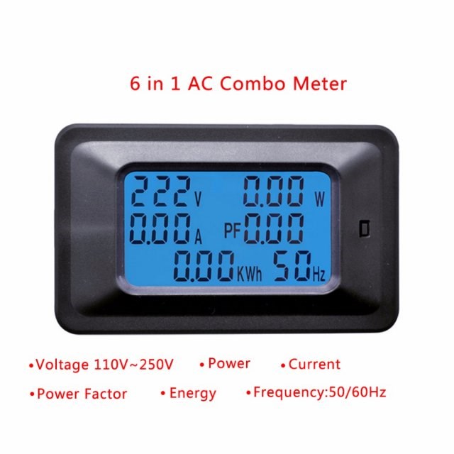 20A/100A AC LCD Digital Panel Power Watt Meter Monitor Volta