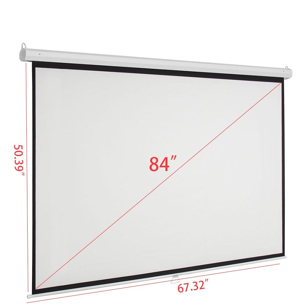 manual pull down projector screen 84 inch 43 hd widescreen