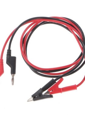 1 Pair Black Red 4mm Stackable Banana Plug To Alligator Clip