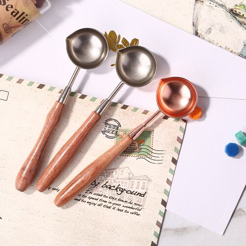 Heat-resistant Sealing Wax Spoon Wood Handle Retro Wax Stamp