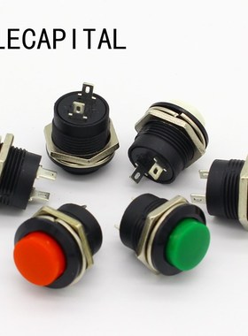 6 pcs R13-507 Motary SPST NO Red Round Cap Push Button Switc