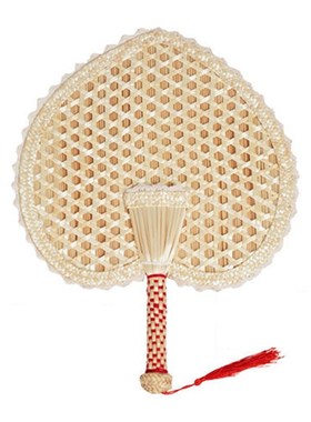 Hand-Woven Woven Straw Hand Fan Old Natural Environmentally