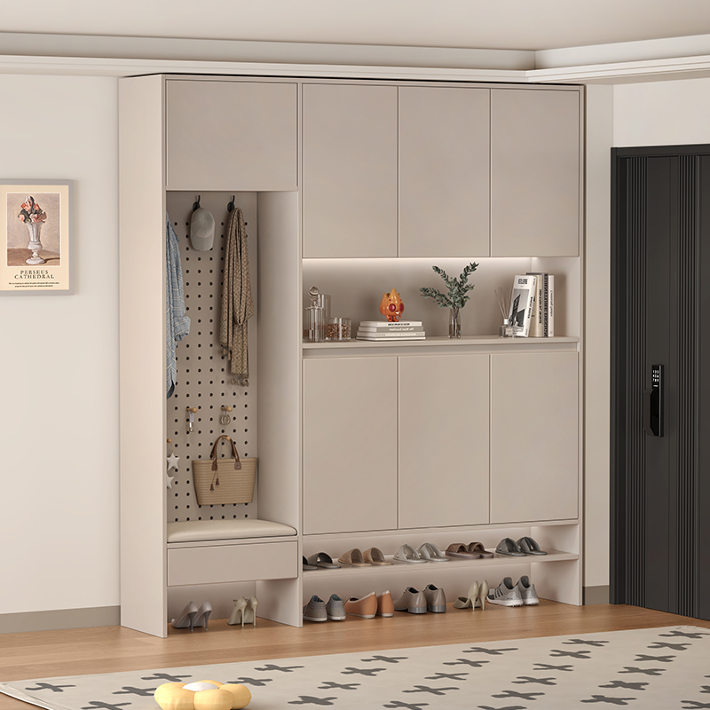 实木鞋柜家用门口一门到顶玄关柜