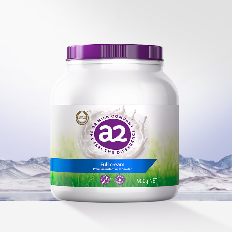 a2澳洲进口紫吨吨成人中老年高钙全脂脱脂学生奶粉900g/罐