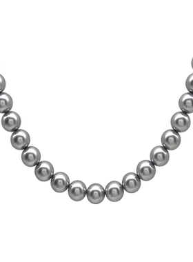 法式复古灰珍珠高级感气质毛衣链