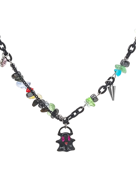 黑白幽灵小怪兽秋冬串珠甜酷配饰