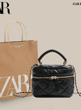 ZAR FENDEN2025春新品手提迷你包菱格小香风链条包百搭单肩斜挎包