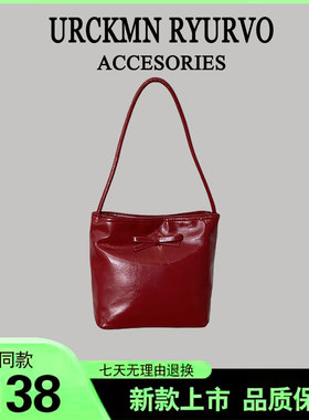 ZAR FENDEN韩系红色包女2024新款水桶包百搭通勤单肩托特包大容量