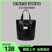 ZAR FENDEN2024春夏新款 韩国ins小众黑色百搭水桶手提单肩斜挎包