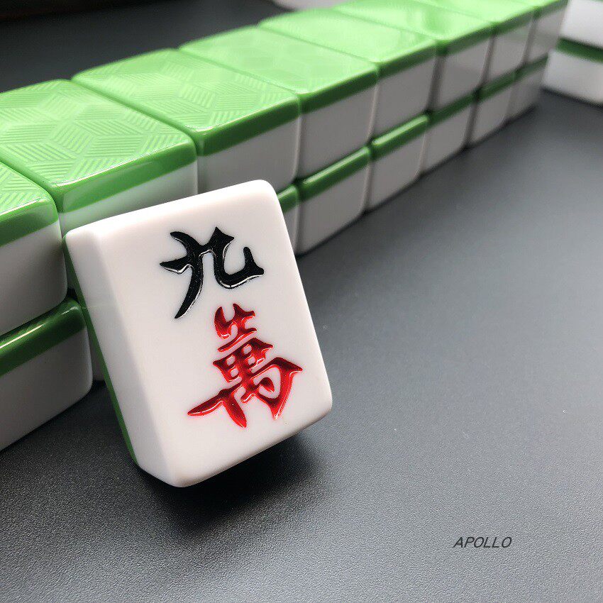 麻将牌家用手搓绿色40MM密胺