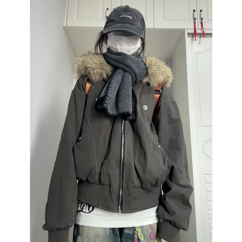 座山雕棉服外套女冬季2025新款棉衣加绒加厚派克服小个子短款棉袄