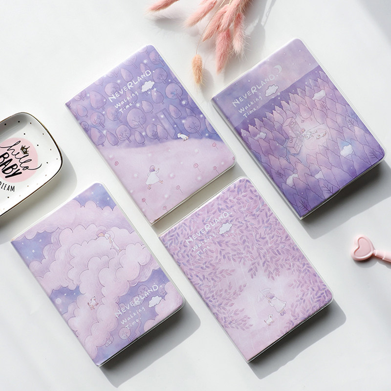 手帐本女生少女心可爱卡通日记本彩页插画小学生记事本日系笔记本