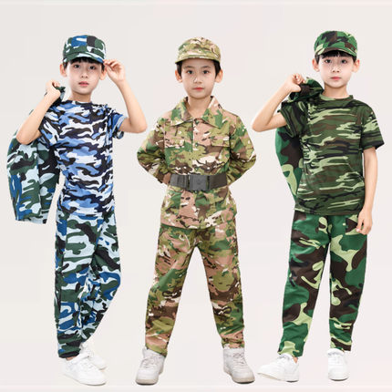 儿童迷彩服套装男女童特种兵小学生幼儿园军训服初中生迷彩春秋款