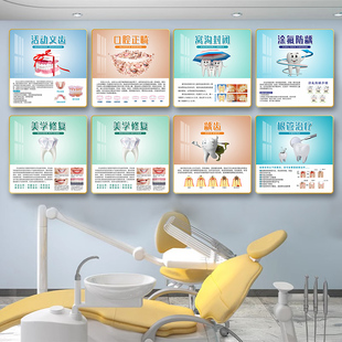 口腔科诊所墙面装饰画矫正与种植牙科诊室挂画牙齿美容海报壁画