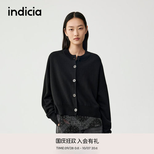 indicia标记商场同款秋新款潮流叠穿设计针织开衫 F2C5KS384N