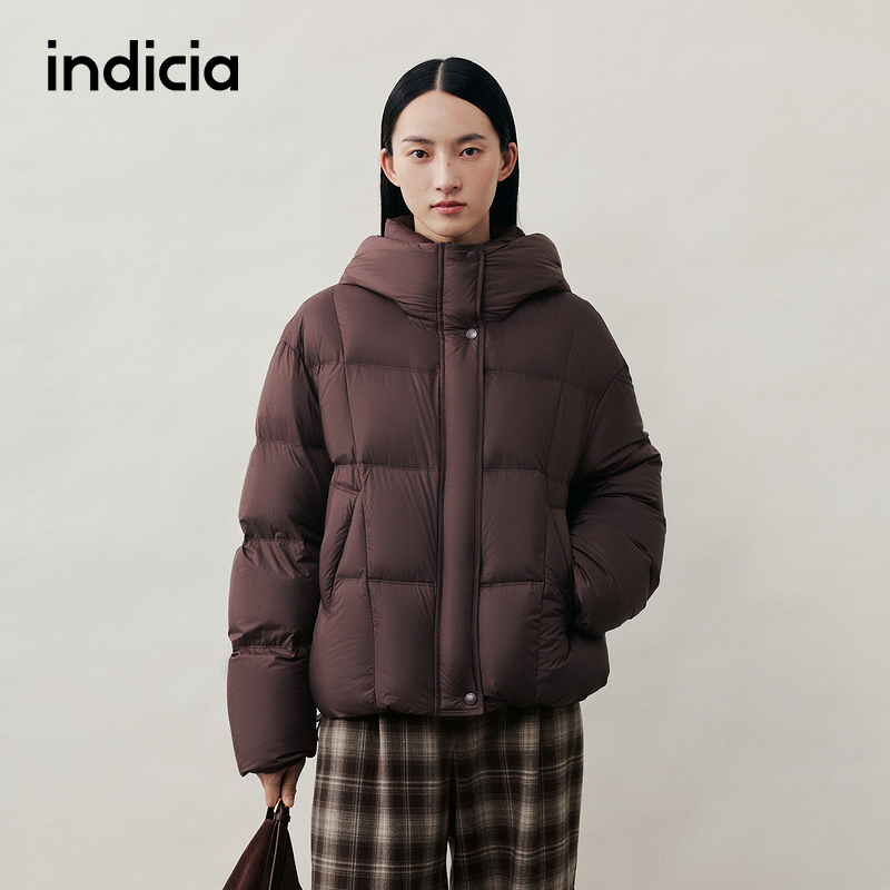 indicia标记棕色90白鸭绒羽绒服