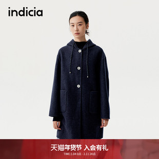 indicia标记2025冬新款宽松包容茧型设计慵懒松弛感大衣L2D5DY235