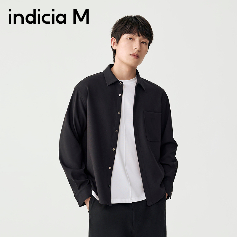 indiciaM标记男装商场同款25秋新款双色衬衫通勤高智感M2D5CS116B