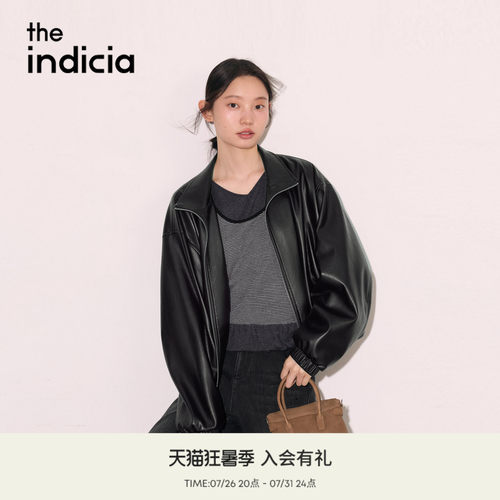 the indicia标记2026秋季新款酷飒氛围感立领短款皮衣 L2C6PY193Z