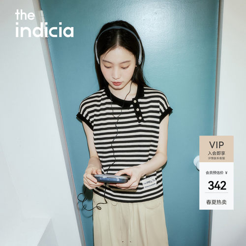 indicia标记2026夏季新款高级低调松弛感条纹显瘦针织衫L2B6ZZ070