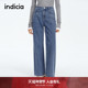 简约百搭直筒牛仔裤 时尚 阔腿裤 indicia标记25春新款 F2A5NK002F
