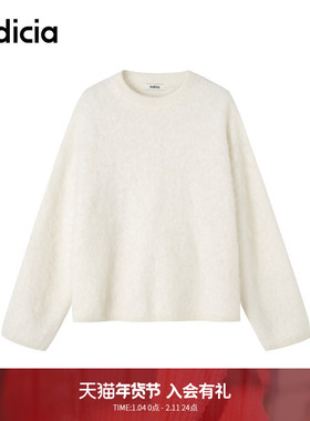 indicia标记商场同款休闲慵懒套头宽松ins白色针织衫F2D4MS725C
