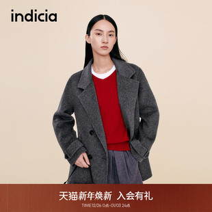 indicia标记25冬新款 呢子大衣L2D5DY274 休闲小个子韩系通勤西装