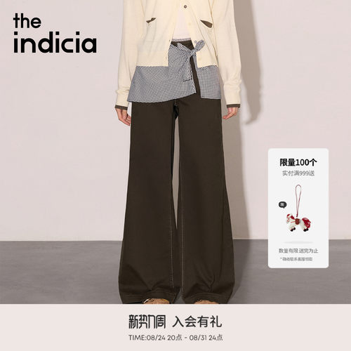 the indicia标记2026秋季新款复古学院可拆卸屁帘牛仔裤L2A6NK001