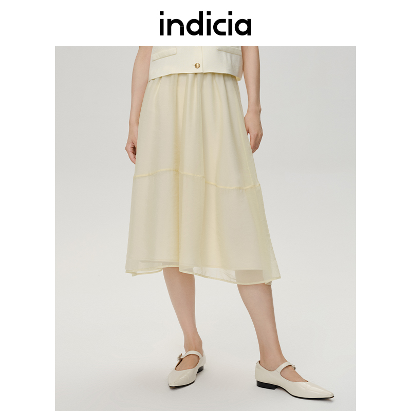 indicia中长款A字型淑女半身裙