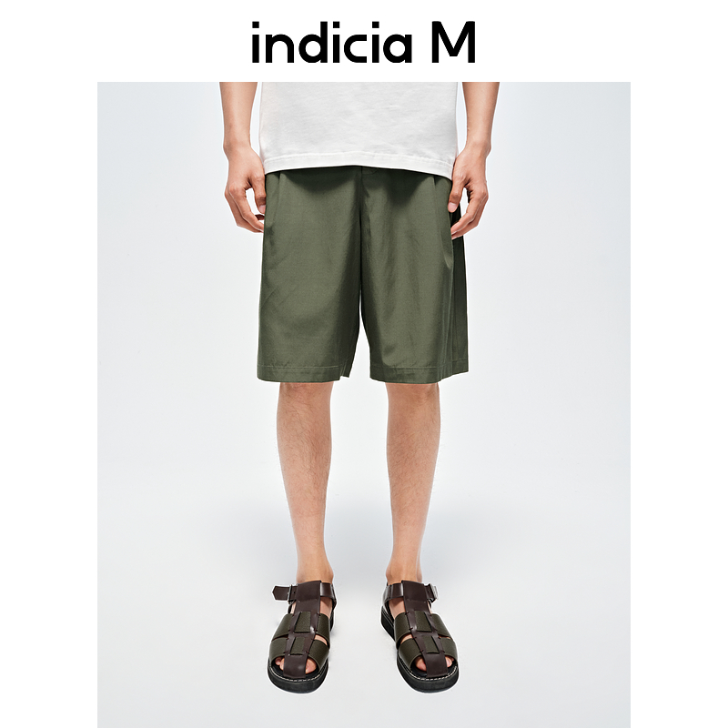 indiciaM标记男装冰丝短裤男夏季新款宽松直筒工装裤M6B412DK144