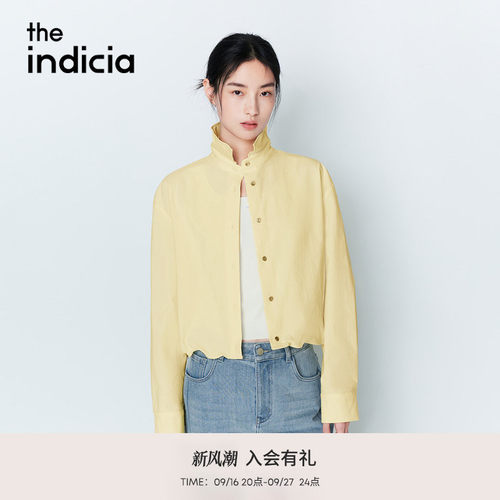 indicia标记2026春季新款清新奶黄温柔百搭利落短款衬衫L2A6CS024