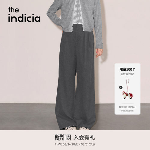 the indicia标记2026秋季新款高级哑光深灰通勤休闲裤 L2C6KZ239Z