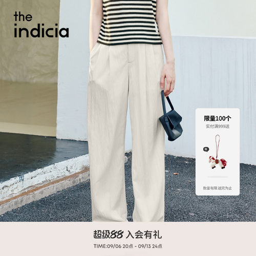 the indicia标记2026夏季新款温柔百搭慵懒阔腿休闲裤 L2B6KZ187Z