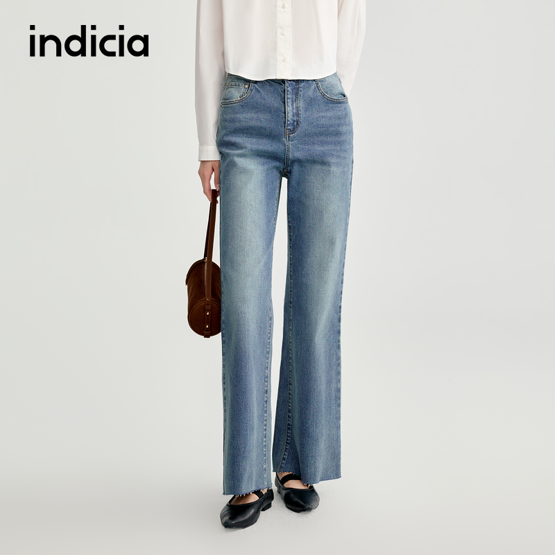 indicia标记百搭休闲微喇牛仔裤