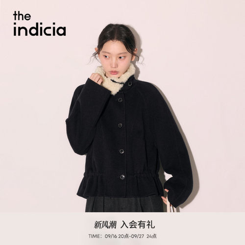 the indicia标记2026冬季新款冬日氛围感短款毛领大衣 L2D6DY302Z