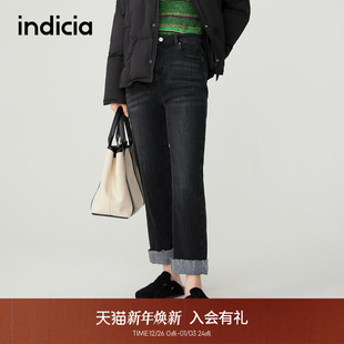 直筒宽松裤 简约复古牛仔裤 子5D311NK572N 冬季 indicia标记商场同款