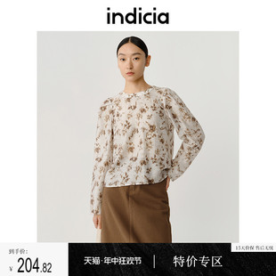 秋季 碎花衬衫 商场同款 indicia标记女装 天丝上衣5C307SY346