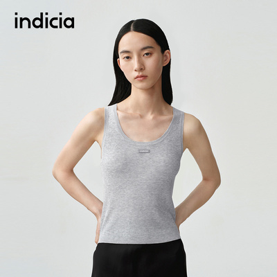indicia标记商场同款夏季新款简约百搭背心灰色打底衫 F2B5BX151C