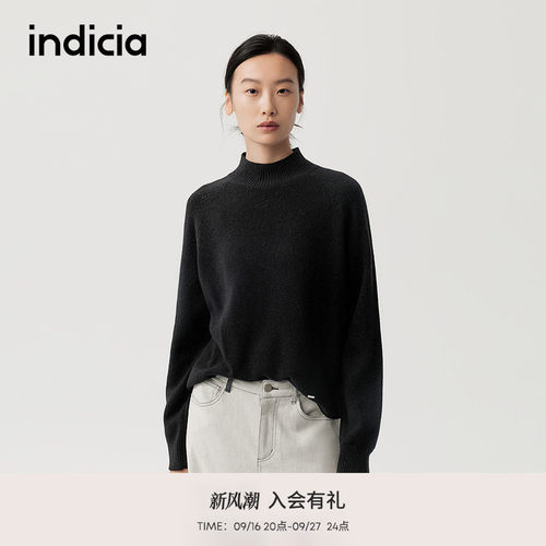 indicia标记商场同款2025冬新款简约舒适三色针织毛衫 F2D5MS613N