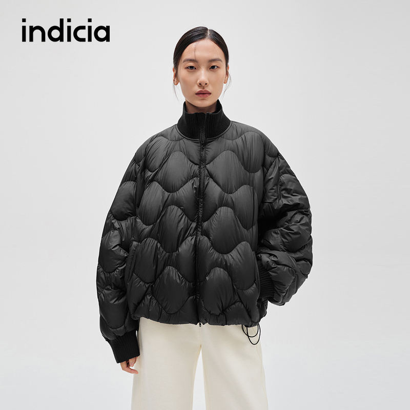 indicia标记菱格羽绒服