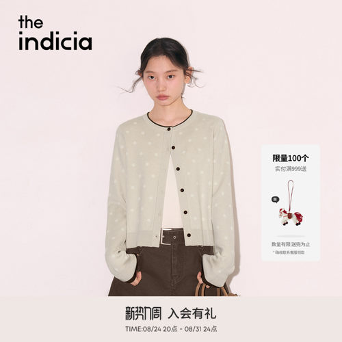 the indicia标记2026秋季新款温柔显白波点正肩短开衫 L2C6KS257Y