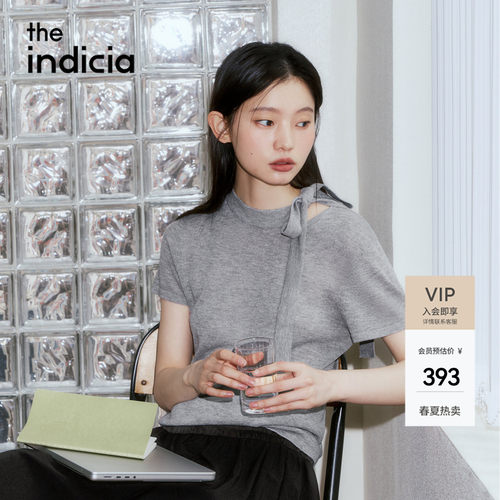 indicia标记2026夏季新款领口系带设计感甜美少女针织衫L2B6ZZ065