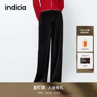 F2A5KZ077N 百搭显瘦长裤 indicia标记25秋新款 简约质感丝绒休闲裤