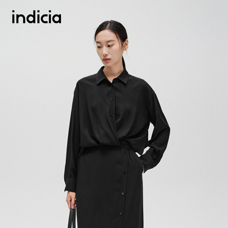indicia标记简约舒适醋纤连衣裙图片