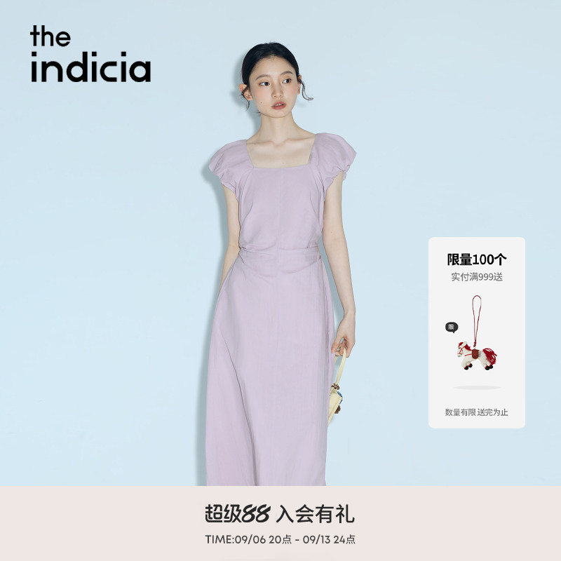 the indicia标记2026夏季新款温柔气质显白香芋紫连衣裙L2B6LQ168图片