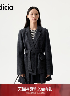 indicia标记2025冬新款时尚气质毛呢西装加厚百搭外套 L2D5XZ228