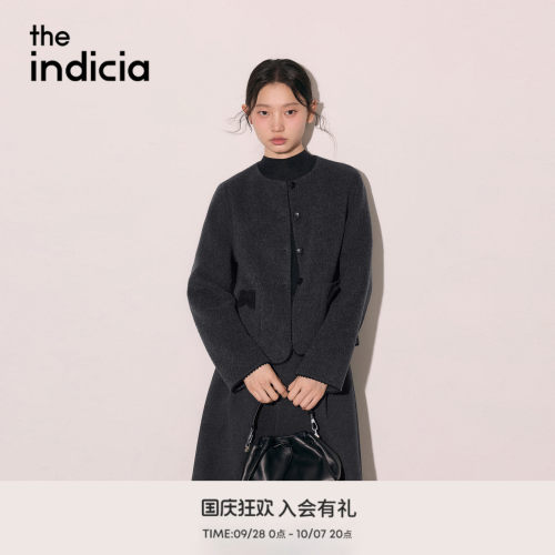 the indicia标记2026冬季新款甜美优雅短款绵羊毛大衣 L2D6DY273Y